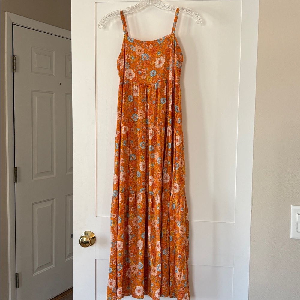 Pink Lily Orange Floral Dress